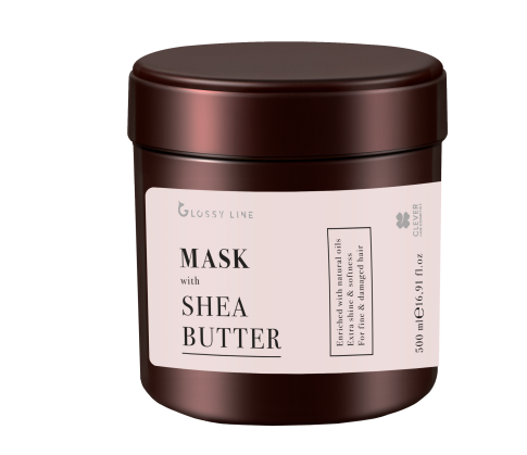 Маска з олією Ши для блиску волосся Clever Cosmetics Glossy Line 500 мл