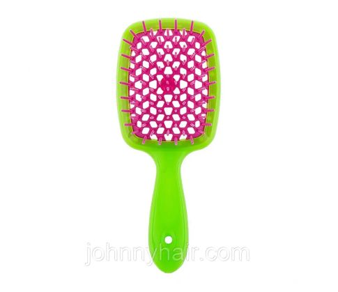 Щітка для волосся салатово-рожева Janeke Superbrush The Original