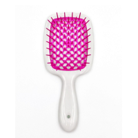 Щітка для волосся біла з фуксія Janeke Superbrush The Original