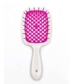 Щітка для волосся біла з фуксія Janeke Superbrush The Original