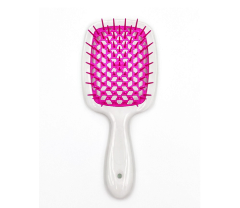 Щітка для волосся біла з фуксія Janeke Superbrush The Original