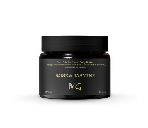 Батер парфумований з оліями ши,кокоса,мигдалю та какао "Rose&Jasmine"MG, 300 мл